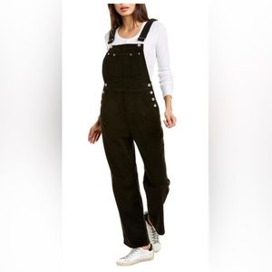 rag and bone black denim overalls